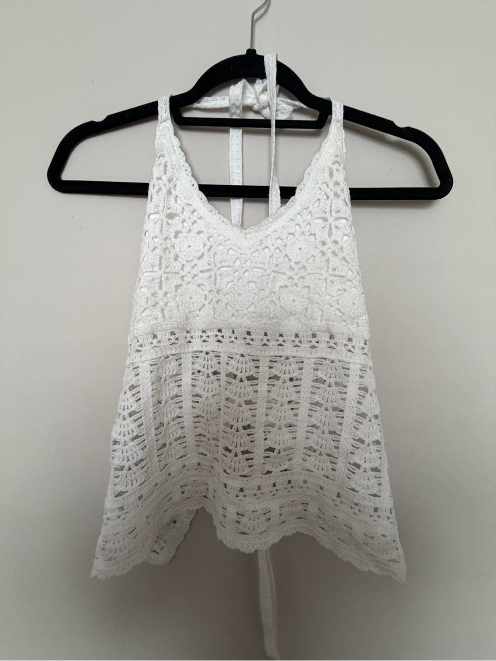 Hollister White Crochet Camisole Halter